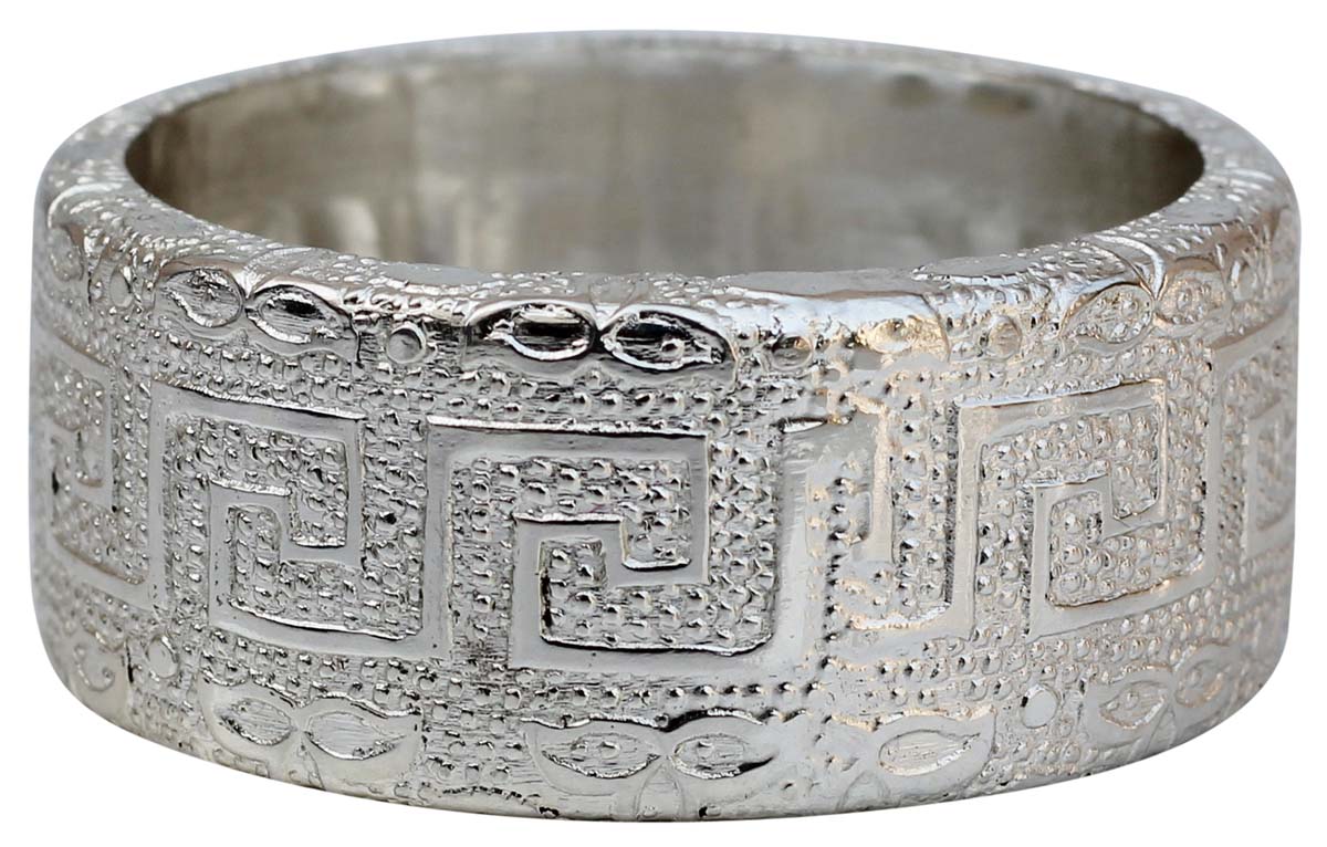 Buy in Bulk - Metal Napkin Rings - Cast in Brass - Nickel Plated - Engraved Abstract Patterns